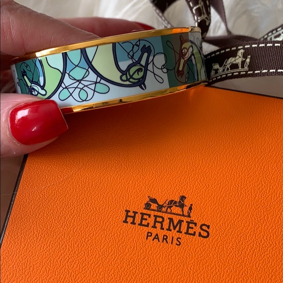 Hermes Jewelry - Hermes Patterned Enamel Bangle Bracelet